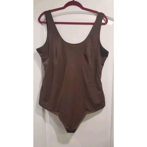 Pinsy Scoop Tank Hourglass Shapewear Thong‎ Bodysuit In Brown 2X NWT MSRP $88 - Picture 1 of 8